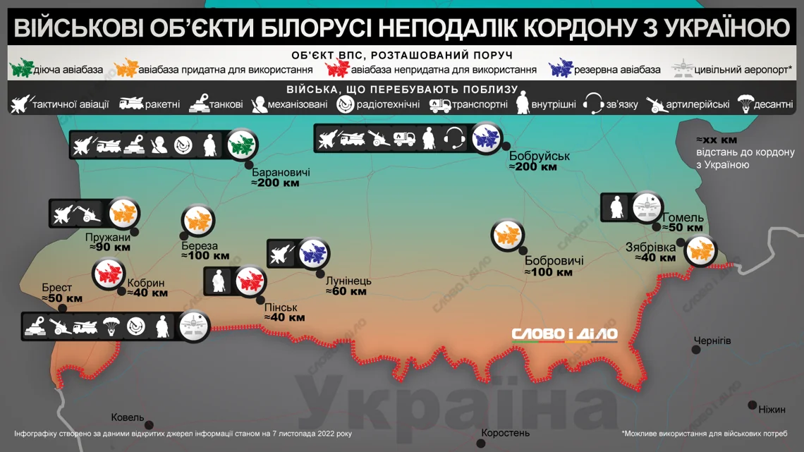 Карта кордону Україна-Білорусь: відсутність нарощування військ ДПСУ