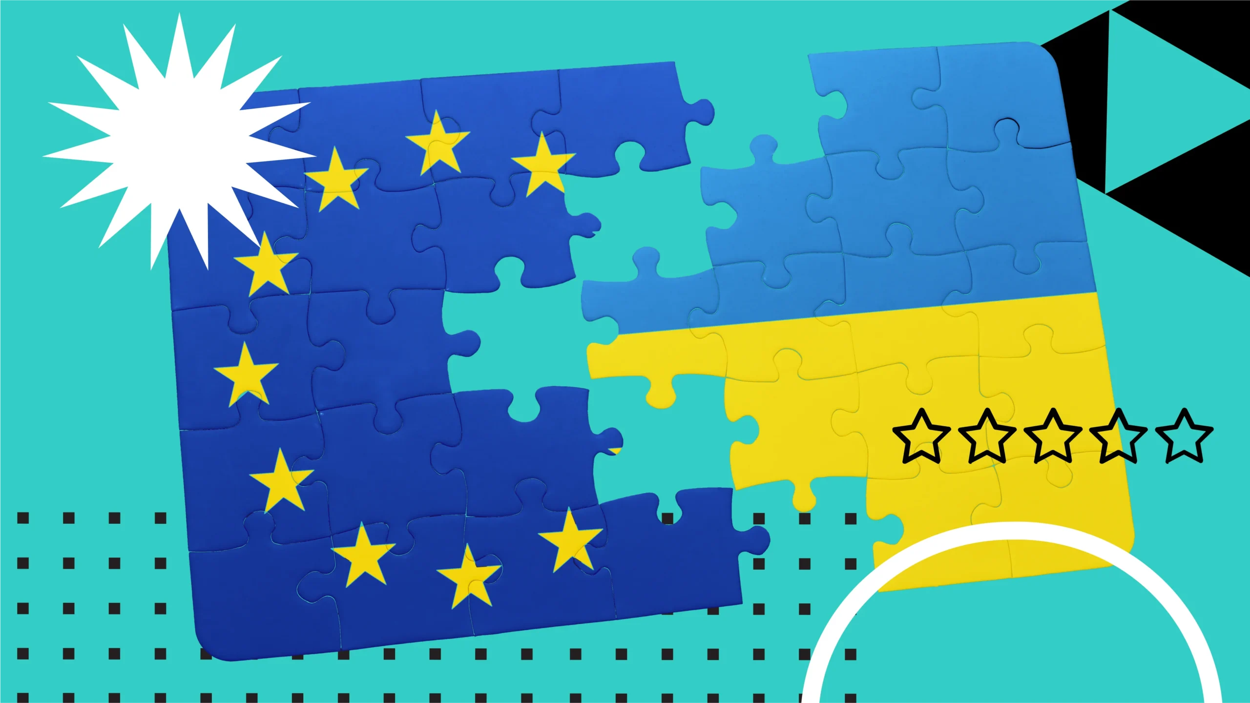 Пазл ЄС з українським прапором, що не складається, символізує опір вступу України