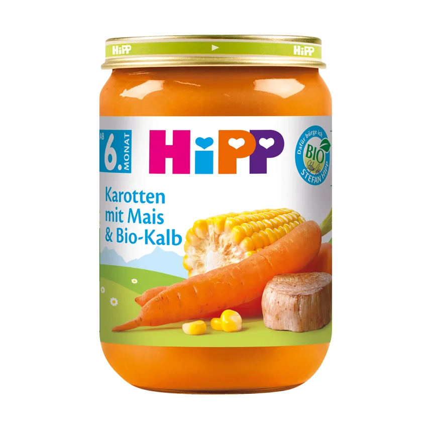 Банка пюре HiPP с морковью и кукурузой, изъятая в Австрии из-за крысиного яда