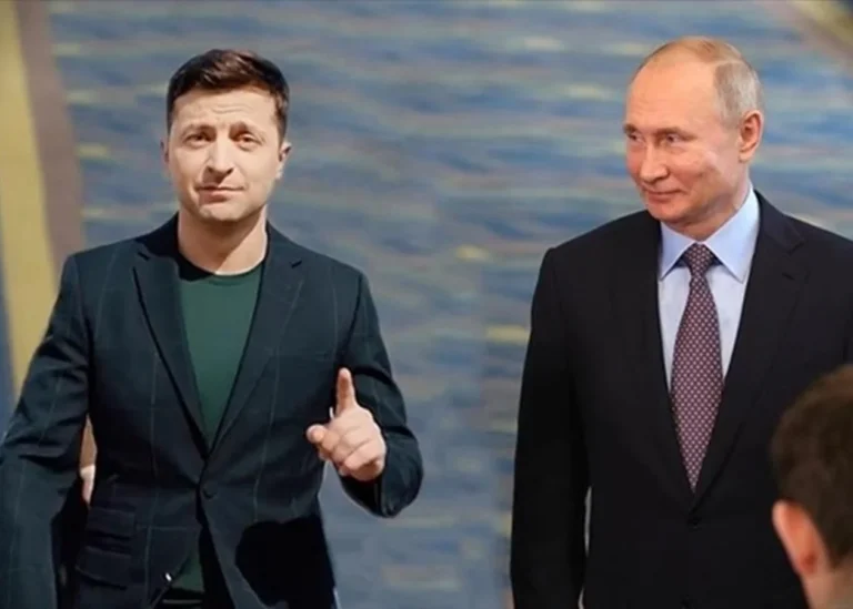 Володимир Зеленський жестикулює перед Володимиром Путіним щодо режиму тиші