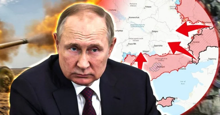 Путин готовит летнее наступление на Донетчину: что известно о плане РФ Владимир Путин на фоне карты наступления РФ на Донетчину