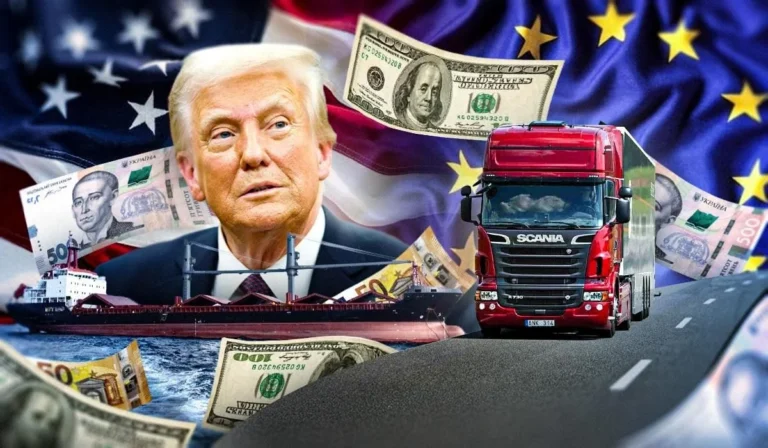 Дональд Трамп среди долларов, грузовиков Scania и корабля из-за рекордных цен на дизель