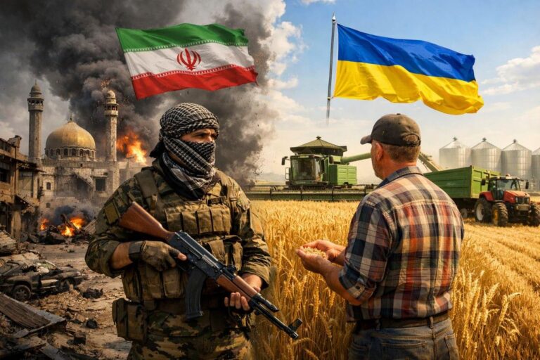 Війна в Ірані загрожує українській олії: воїн з АК і фермер з зерном на полі