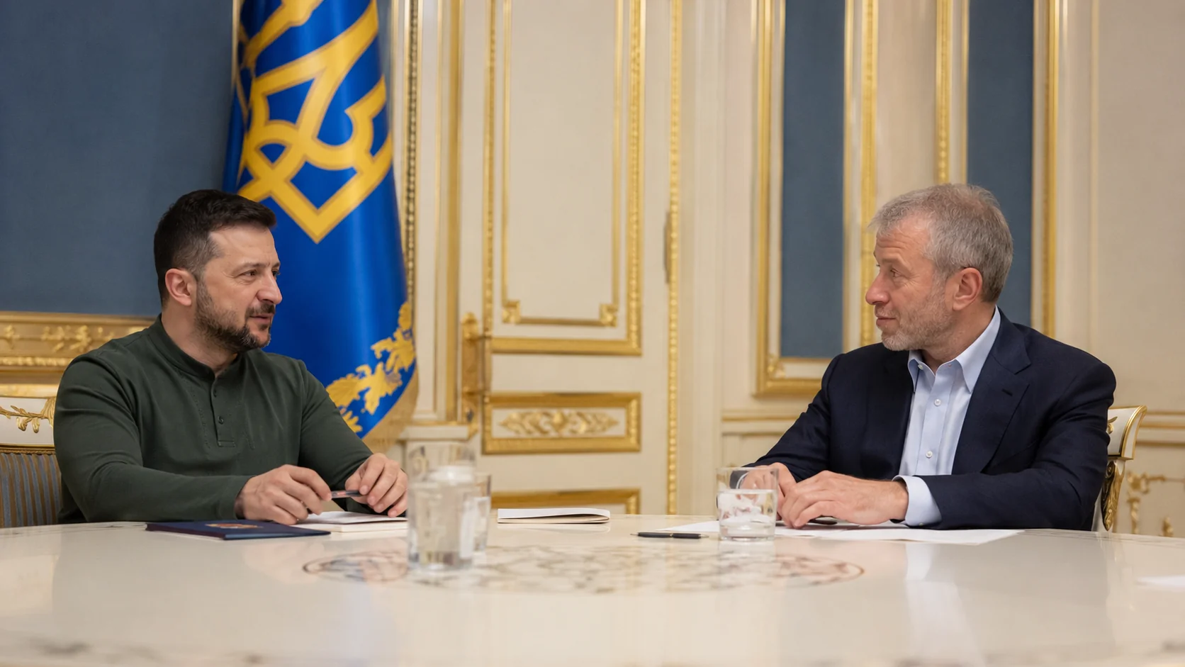 Володимир Зеленський під час зустрічі щодо візиту Романа Абрамовича до Києва