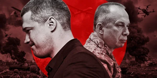 Михайло Федоров і генерал ЗСУ на тлі дронів та воєнних дій