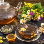 Травяний чай з ромашкою та мятою для зменшення запалення