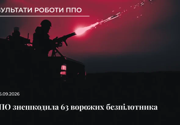 Силует військового на техніці стріляє з кулемета вночі зі спалахом